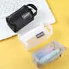 Bolsa de Cosméticos, Monedero Cuadrado Estéreo de Malla de Nailon Simple, Bolsa para Llaves de Gran Capacidad, Bolsa para Tarjetas, Bolsa de Almacenamiento Transparente