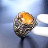 Anel Geométrico Masculino em Aço Inoxidável Galvanizado Estilo Europeu e Americano Primavera 2025 Anel Fashion para o Dia a Dia