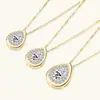 Collar de Moissanita Lágrimas de Sirena Estilo Único Moderno Cadena para Clavícula de Plata de Ley S925 Colgante de Gota de Agua Al por Mayor