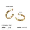 Aretes Taina de Acero Inoxidable Estilo Europeo y Americano, Lujo Ligero, Gama Alta, Modernos, Aretes Bicolor Dorado y Plateado para Mujer, No se Desvanecen