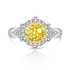 Anillo Redondo de Fuegos Artificiales de Venta Caliente en Tiktok para Mujer, Incrustado con Piedras Preciosas de Colores, Diamante de Alto Carbono, Joyería de Anillo Chapado en Oro, Dropshipping para Transmisiones en Vivo