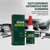 Pegamento para reparación de plástico para interior y exterior de coche, repara y renueva grietas de plástico, añade brillo, conveniente pegamento de mantenimiento diario