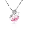 Colar Cisne com Flores de Gelo Coloridas de Pedra Preciosa Mais Vendido no TikTok para Mulheres, Pingente em Forma de Pera de Diamante de Alto Carbono Banhado a Ouro, Dropshipping de Transmissão ao Vivo Transfronteiriça