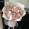 Regalo de Cumpleaños Flores Rosas Regalo para Mejor Amiga para Mujer Flores Preservadas Manta Sensación Ramo Qixi Flores de Jabón