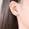 Hermosos pendientes de botón de plata esterlina S925 de estilo coreano para mujer, con forma de corazón de diamante, mini pendientes de estilo japonés y coreano, joyería de diseño de lujo ligero.