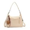 Bolsa de Nylon Gran Capacidad Cruzada para Mujer 2025 Verano Nueva Versátil Hombro Viajero Bolsa de Tela Moderna Pequeña