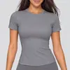 Camiseta de Manga Corta para Mujer, Adelgazante, Amigable con la Piel, Sensación de Segunda Piel, para Deporte, Fitness, Yoga, Pilates, Entrenamiento