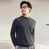 Suéter 100% Caxemira Pura Outono/Inverno Novo Estilo Cor Sólida Gola Meia-Alta Modelagem Justa Suéter de Tricô Quente