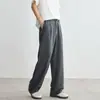 2026 Pantalones Casuales de Tencel Lyocell para Hombre Verano Nuevos Sueltos de Pierna Ancha Rectos Pantalones para Exteriores Gris