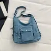 Mochila para Mujer Estilo Bosque Vintage Shuai Mijia 2026 Nueva Bolsa de Hombro de Gran Capacidad Mochila de Viaje Bolso Tote de Mezclilla