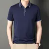 Camisa Polo de Manga Larga con Cuello de Tijera para Hombre de Primavera y Otoño Moda Casual Camiseta Básica Top para Hombre de Negocios