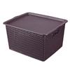 9008 Cesta de Armazenamento de Rattan com Tampa Grande Organizador Moderno Caixa de Armazenamento Estrutura de Armazenamento Quadrada Longa Cesta de Armazenamento de Alta Qualidade