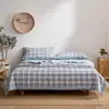 Colcha de verão listrada em algodão lavado 100% algodão tingido em cores para primavera e verão, lavável à máquina, algodão puro, amigável à pele, respirável, colcha para ar condicionado, colcha fina de verão