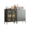 Nuevo Modelo Gabinete Metálico de Piso con Puerta Doble, Gabinete de Pared para Té en Sala de Estar, Gabinete de Almacenamiento de Acero para Casa de Alquiler en Cocina