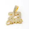 Hip-Hop Europeo y Americano Colgante de Letra Completa con Diamantes 23 Cadena Cubana Aleación Incrustada de Diamantes Collar de Rap Joyería de Moda Venta al por Mayor Transfronteriza