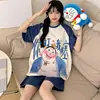 Pijama de Verano 200 jin para Mujer, Individual, Dibujos Animados, Manga Corta, Shorts, Talla Grande de Verano, Holgado, Estilo Verano, Ropa de Casa para Mujer