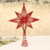 Estrella para la Punta del Árbol de Navidad Espolvoreada con Polvo Dorado Estrella Estéreo Adornos de Resorte Decoración para Fiesta Navideña Colgante de Estrella de Ocho Puntas Cortado
