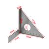 Regla de ángulo recto para carpintería de aleación de aluminio, regla triangular estéreo D, regla de ángulo engrosada de 90 grados y 45 grados.