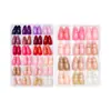 2025 Nueva Caja de Uñas Portátil para Manicura Pieza de Armadura Color Puro Alto Brillo Cuadrado Corto Uña Pequeña Adulto Pieza de Uña Tipo Presión
