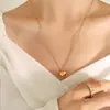 Collar de Corazón de Melocotón para Pareja de Venta Caliente Transfronteriza 2025 Nuevo Collar Tendencia Personalizada Modelo de Pareja Venta al por Mayor