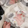 Bebê Menina Inverno 2025 Novo Design Camiseta Ruffle Quente Grossa Manga Longa Top Tendência