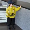 Chaqueta de Motociclista para Niños de Primavera y Otoño, Chaqueta Elegante y Moderna Estilo Coreano para Niños, Chaqueta de Béisbol para Niños Pequeños para Comercio Exterior