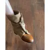 Primer Encuentro Ji Parche Retro Punta Redonda Con Cordones Lazo Botines Tobillo Mujer Franceses Adelgazantes Versátiles Botas Vaqueras Botas Martin