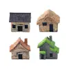 Paisaje en miniatura, casa de campo retro creativa con techo de paja, accesorios de decoración DIY de botella ecológica, adornos de escritorio en miniatura