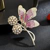 Elegante luz luxo elegante flor voadora borboleta dança broche de luxo leve luxo elegante terno casaco elegante high-end presente de férias
