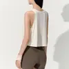 Top de yoga soltinho sem mangas para mulheres, simples e estiloso, modelador, adequado para uso casual e fitness