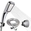 Cabezal de Ducha a Presión Ventosa Juego de Tres Piezas Baño Portátil Universal Cabezal de Ducha Tubería de Ducha de Acero Inoxidable Cabezal de Ducha Cabezal de Ducha