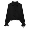 Top Elegante de Moda 2026 Estilo Europeo y Americano Transfronterizo para Mujer al por Mayor Espalda Descubierta Lazo Plisado 7819627