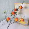 Fruta Roja Fruta de la Fortuna Adorno Cubo de Abrazo de Año Nuevo Flor de Nochevieja Kit de Materiales DIY Hoja de Ginkgo Dorada Flor Artificial