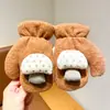 Guantes de Lana con Cuello Halter Estilo Ins Lindo para Niños, Guantes de Manopla Engrosados a Prueba de Viento y Frío, Guantes Cálidos para Otoño e Invierno
