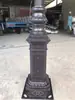 Base de Lâmpada Hexagonal Preta de Ferro Fundido Acessórios para Base de Poste de Rua Coluna Romana Externa Kit Decorativo Alumínio Fundido Lâmpada de Jardim
