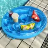 Portavasos Inflable de PVC para Bebidas Transfronterizo, Barra de Hielo y Agua Inflable, Bandeja de Hielo de Autoservicio, Portavasos Flotante para Piscina de Fiesta de Nueve Agujeros