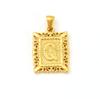 Collar de Letra de Acero Inoxidable Versátil Transfronterizo Europeo y Americano con Oro de 18K para Mujer, Colgante Único Cuadrado Geométrico Hueco, Venta al por Mayor en Stock