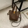 Bolso Cubo Retro para Mujer 2025 Invierno Nuevo Bolso Tote Coreano Simple Gran Capacidad Hombro Único Cruzado Bolso de Moda