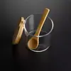 Vidrio Resistente a Altas Temperaturas Tapa de Bambú Frasco para Condimentos Caja de Condimentos de Lado Recto para el Hogar Juego de Tres Piezas Cocina Botella Frasco para Azúcar y Glutamato Monosódico