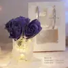 Lâmpada de Flor Rosa Famosa na Internet com Luz de Cristal e Base de Madeira Maciça, Dia dos Namorados, Festival Qixi, Decoração de Aniversário, Presente de Feriado