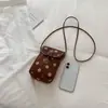 2026 Nuevo Bolso de Hombro Mini Vintage de Ante con Lunares para Mujer, Bolso Cuadrado Pequeño Estilo Coreano, Moderno y Versátil, Bolso Ligero para Teléfono Móvil