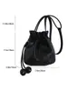 2026 Verano Nuevo Estilo Coreano Texturizada Compras Pequeña Bolso Cruzado Cordón Bolso Cubo Plegado Suave Cuero Bolso de Hombro al por Mayor Bolso de Mujer