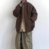 Abrigo de pana de invierno 2024 con cuello alto y acolchado de algodón para hombre, color sólido, combinable con todo, casual, de moda, de marca, retro japonés, grueso, acolchado de algodón