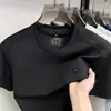 Camiseta Casual Masculina de Manga Curta com Gola Redonda de Linho e Seda de Amora 2026 Novo Estilo de Verão Respirável