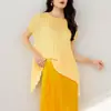 Miyake Única Chic Camiseta de Manga Corta para Mujer Verano Delgada Irregular Holgada Adelgazante Top Plisado talla extra Ropa para Mujer
