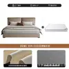 Cama de arte en piel con cabecero grande estilo nube minimalista italiano, cama matrimonial con tapicería suave segmentada, tejido de piel tecnológica, cama de boda de lujo ligero para dormitorio principal