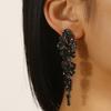 Aretes largos exagerados europeos y americanos exclusivos transfronterizos para novia, aretes huecos, aleación femenina, aretes elegantes, accesorios de ropa