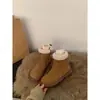 Botas de neve peludas estilo coreano, sapatos femininos estilo francês, nova coleção outono/verão, botinhas forradas com fleece, botas quentes de algodão, botas femininas