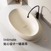 Lavabo de mesa creativo con forma de huevo para el hogar, lavabo de estilo crema para balcón, lavabo de arte de cerámica para apartamento pequeño, lavabo individual