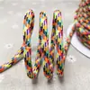 Corda de Poliéster Torcida com Núcleo de 5mm em Cores Contrastantes, Cordão de Cintura Intercolor Verde Escuro, Cordão para Alça de Chapéu, Cordão para Cadarço